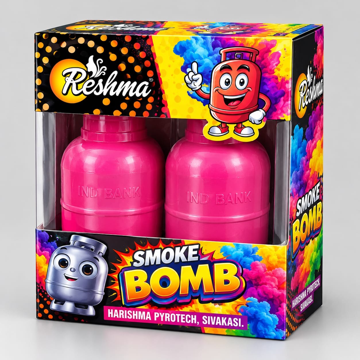Cylinder Bomb (Colour Smoke With Bomb)(2Pcs)